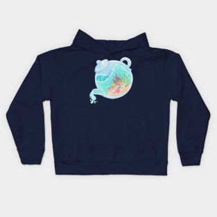 Sea Pot with Coral Reef and Fish Kids Hoodie